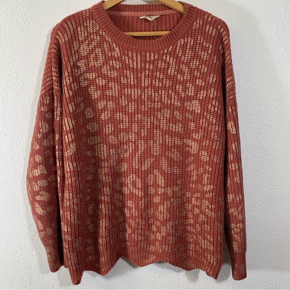 ENTRO Womens Size L Oversized Bulky Heavy Knit Sweater Crew Neck Long Sleeve Hem - Picture 2 of 12